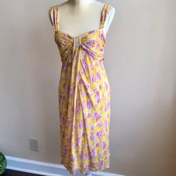 Diane von Furstenberg yellow printed silk dress 8 - Picture 4 of 6